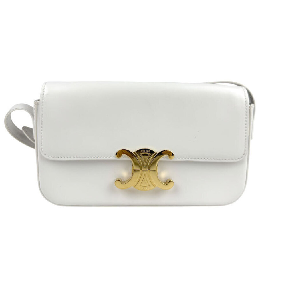 Celine Bag Triomphe Shoulder White Gold Leather - Picture 2 of 4